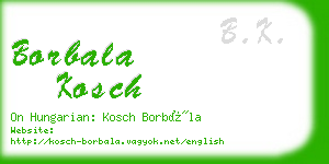 borbala kosch business card
